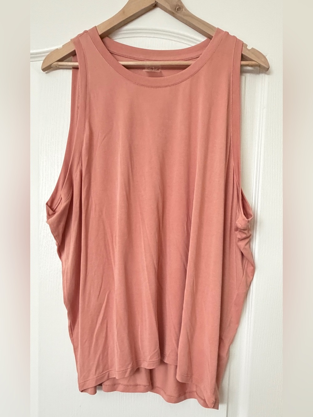CALIA Draped Wedge Tank WAX14121 Pink Coral Sleeveless Oversized Yoga Athleisure